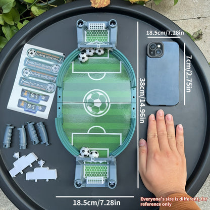 Compact Tabletop Football Flick Game with Twin Scoreboards and 6- or 10-Ball Checkout Options