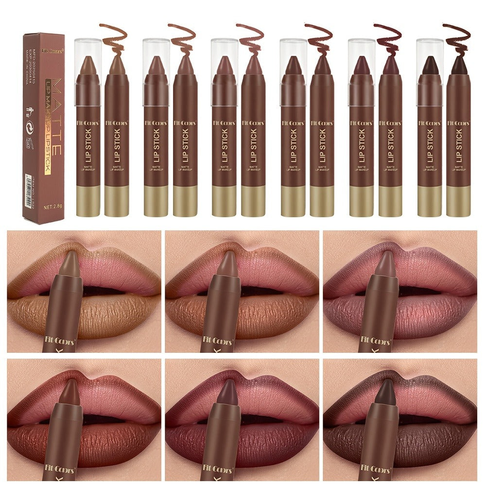 Full Coverage Matte Lipstick Set 6 Shades Waterproof Long-Lasting Non-Fading – Velvet Paste Formula Orange Brown Pink Purple Red Lip Color for All Skin Tones Daily Wear Gift Women