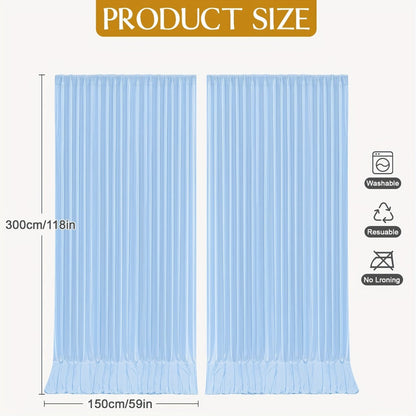 Two-Piece Photography Backdrop Curtain Set, 59 x 118 Inches per Panel, with Rod Pockets and Color Options