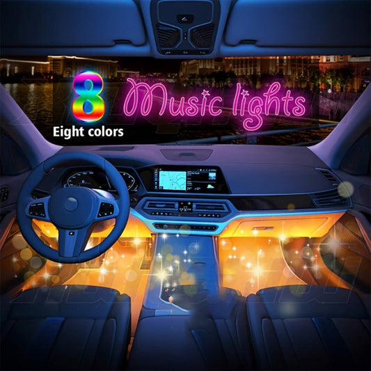 4pcs RGB Car Interior LED Footwell Lights App & Remote Control DIY Music Sync 12V USB Multicolor Ambient Lighting Kit for All Vehicles Cars Trucks SUVs, Under Dash Floor Accent Lights