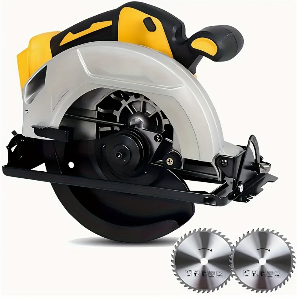 Cordless Circular Saw Compatible with DeWalt 20V MAX Battery | 7-Inch Brushless Electric Saw, 0-50° Bevel, 2 Blades Included – Woodworking, Stone & Plastic Cutting
