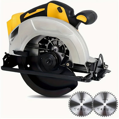 Cordless Circular Saw Compatible with DeWalt 20V MAX Battery | 7-Inch Brushless Electric Saw, 0-50° Bevel, 2 Blades Included – Woodworking, Stone & Plastic Cutting