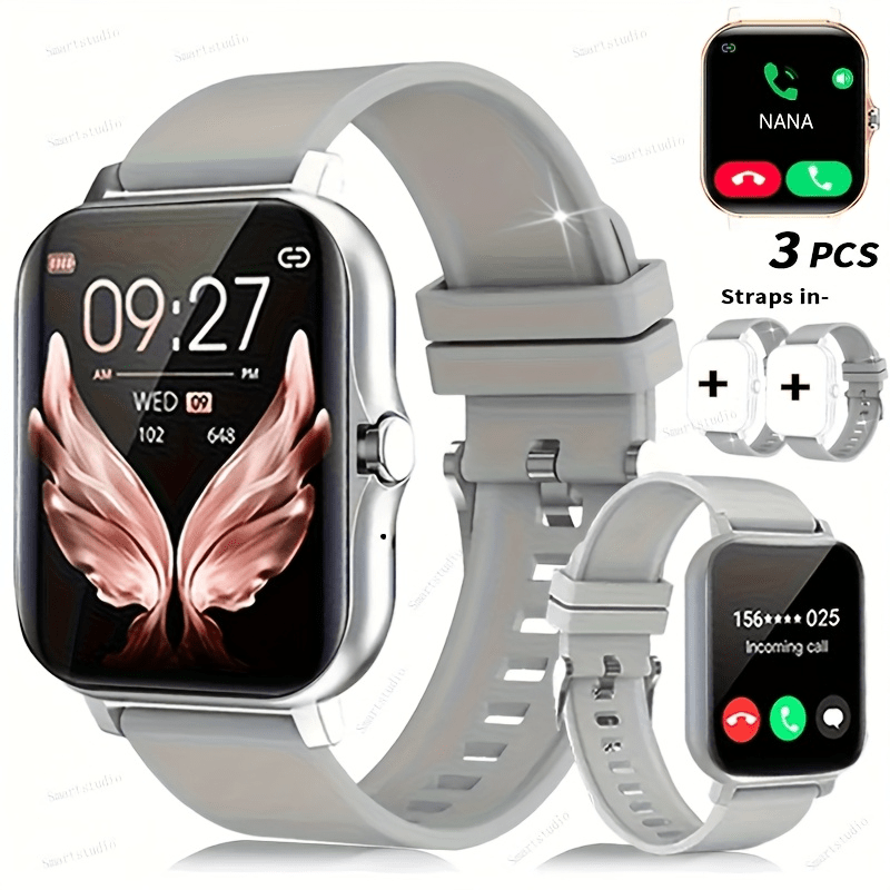 Unisex GPS Smartwatch 1.83" Full Touch – Wireless Calling, Music Playback, Remote Camera Control, Multi-Sport Fitness Tracker, Message Alerts, Pink Silver Gold – Android & iPhone Gift Watch