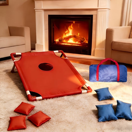 Portable Cornhole Game Set for Outdoor – 2 Boards with 12 Bean Bags & Storage Bag, Blue & Red, for Backyard Beach Tailgate Party Family Fun | Best Outdoor Gift for Adults and Kids