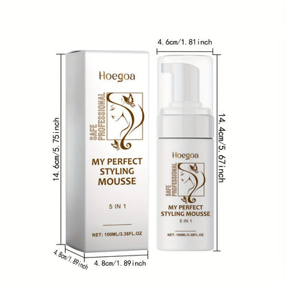 100 ml Hair Styling Mousse with Mint Extract and Hyaluronic Acid for Flexible Hold and Volume