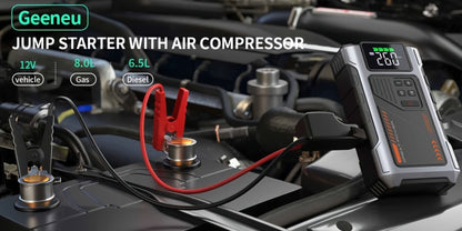8000A Jump Starter with Air Compressor - 12V Portable Jump Box for Gas & Diesel Cars, USB Ports & LED Flashlight | Up to 8.0L Gas & 6.5L Diesel