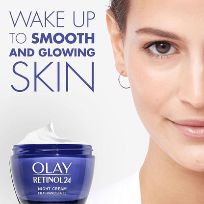 1.7 oz Fragrance-Free Retinol Night Cream for Daily Evening Moisturizing and Facial Skin Care