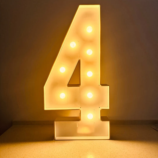 Party Decorations Three-Foot Freestanding Number Sign with Warm White LED Lights and Digits 0–9