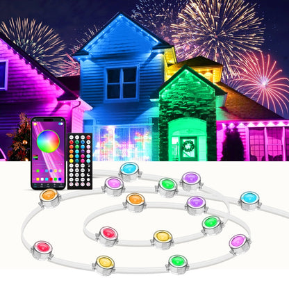 Permanent Outdoor RGB Eave Lights Smart App & Remote Control – Music Sync Timer Color Changing LED Soffit Light for Christmas New Year Halloween Holiday Party Decor – 50FT 100FT 300FT 500FT