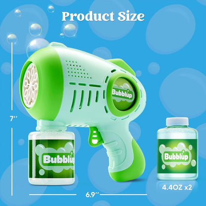 LED Light Up Bubble Gun 2 Pack with 4 Bottles Solution – 10-Hole Automatic Bubble Shooter 10000+ Bubbles Per Minute for Kids Adults, Summer Outdoor Party Easter Birthday Gift Favor