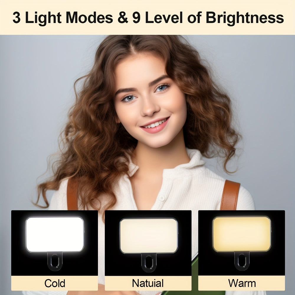 Clip-On LED Fill Light for Phone Laptop Tablet Mini Portable Selfie Light for Video Conferencing for an Everyday Personal Care Routine
