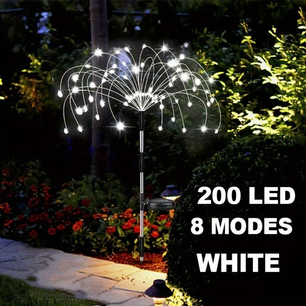 Solar Fireworks Lights Outdoor – 60 to 420 LED Solar Garden Fairy Lights with 8 Modes, Waterproof Copper Wire Sparkler Lights for Garden, Patio, Yard, Pathway & Holiday Decoration