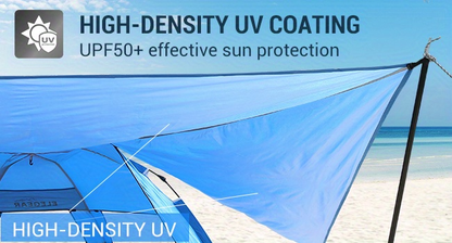 Convertible Beach Canopy Tent with Removable Roof, Four Setup Modes and Blue Checkout Color