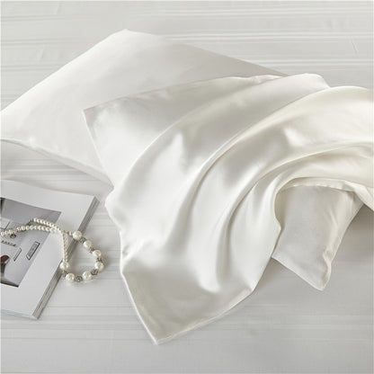 Satin-Look Zippered Pillowcase Collection in Seven Colors and Standard, Queen or King Sizes