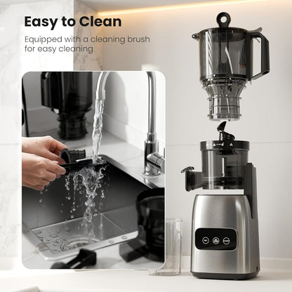 Cold Press Juicer Machine with Large Feed Chute - Slow Masticating Juicer for Whole Fruits & Vegetables
