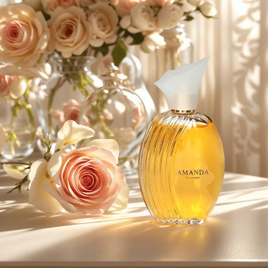 Women's Perfume AMANDA Exclusive Floral Eau de Parfum — Long Lasting Feminine Fragrance 3.4 oz | Rose, Jasmine & Vanilla | Gift for Her Daily Wear
