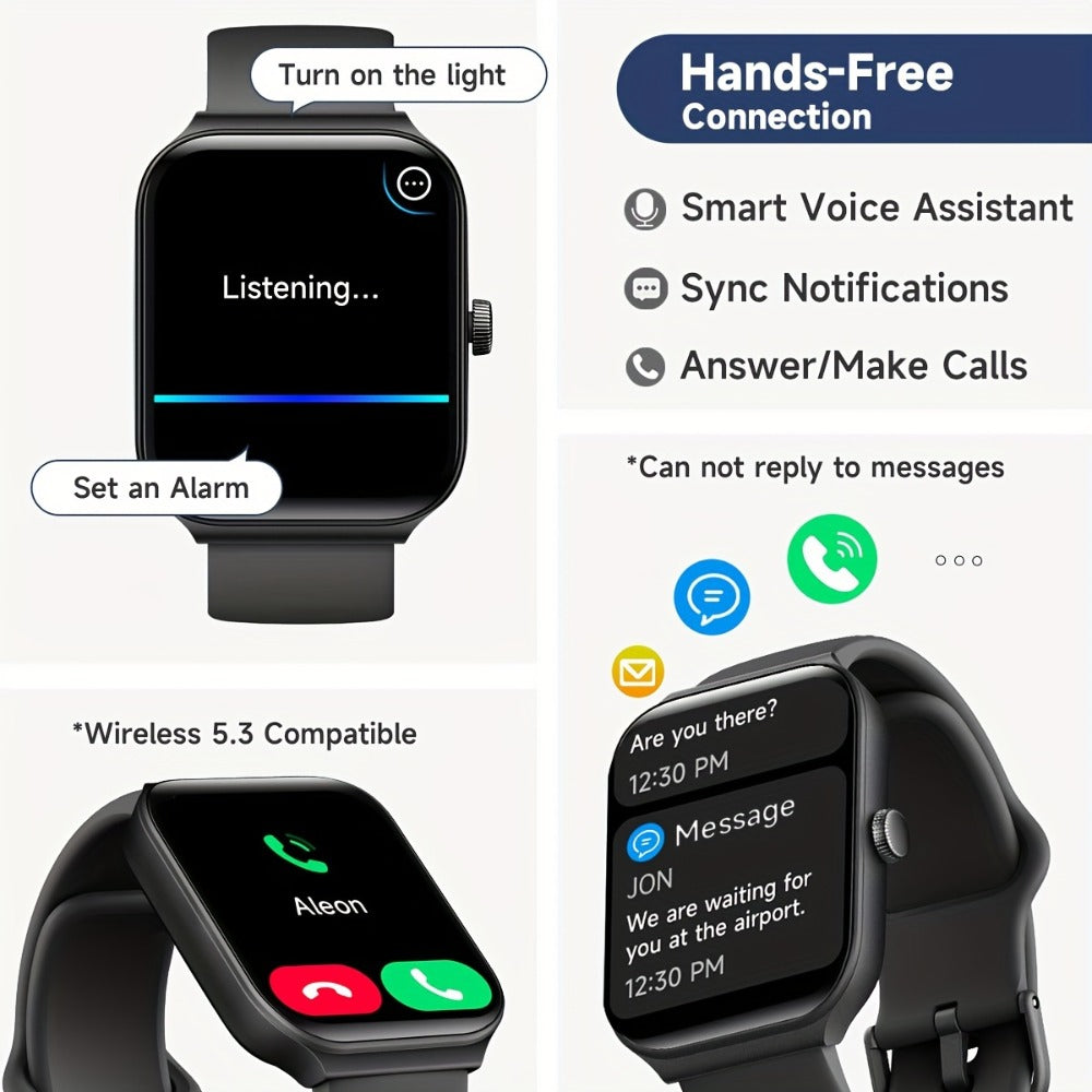Smart Watch 1.95-Inch Touch Display with Voice Assistant, Wireless Calling and 100+ Custom Faces