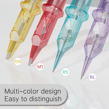 Tattoo Cartridge Needles with Lumentip Label, 50-Piece #12 Mixed or Round Liner Pack Choice