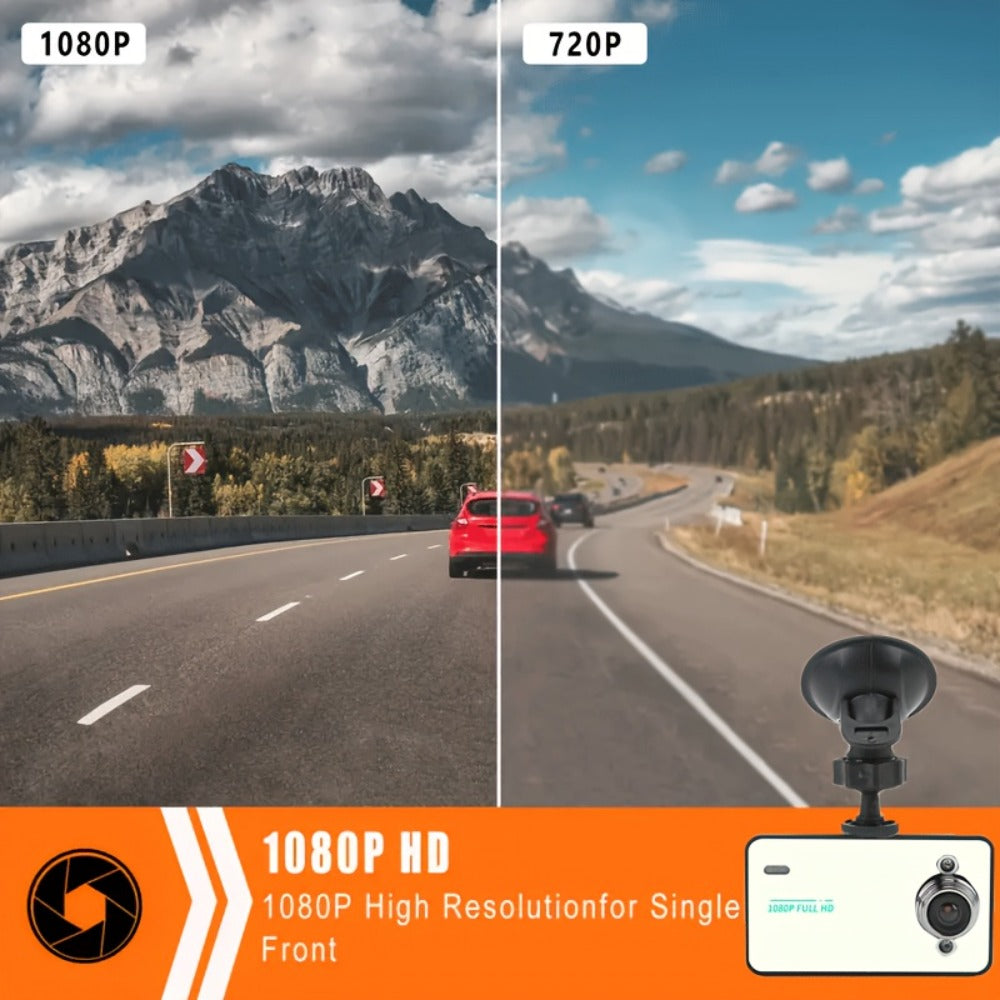 1080P Dash Cam with Night Vision & Loop Recording – 2.2" Car DVR Camera, Suction Cup Mount, Single Lens, No SD Card Required, Available in 4 Colors