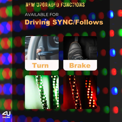 RGB LED Whip Lights for UTV ATV – 1ft/2ft/3ft/4ft Spiral Color Changing Neon Light Whips with Remote & App Control, Music Sync, for RZR SXS Dune Buggy Off-Road Truck (2pcs, No Spring Base)