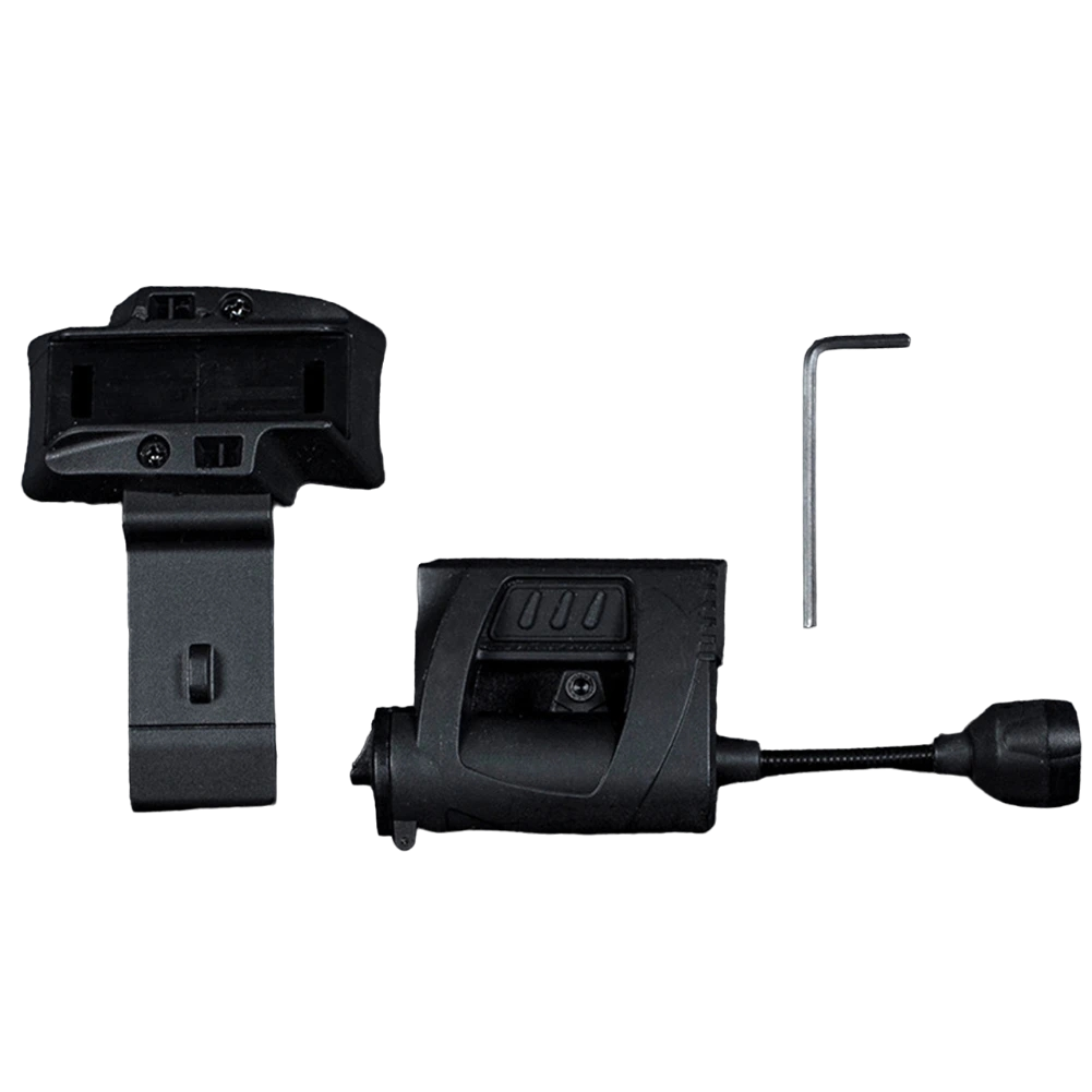 Three-Mode LED Helmet Rail Light with Black and Tan Checkout Options, ARC-Style Mount and Signal LEDs
