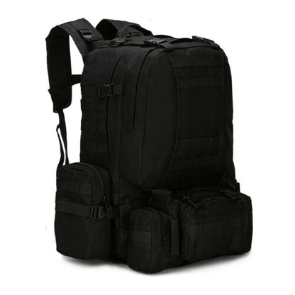 60L Tactical-Style Backpack with Three Detachable Pouches, MOLLE Webbing and Six Color Checkout Options