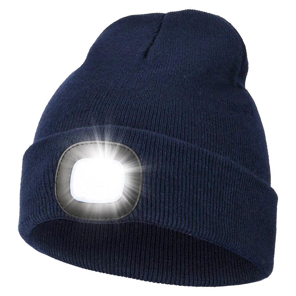 LED Beanie Light with Built-In Rechargeable Headlamp Hat