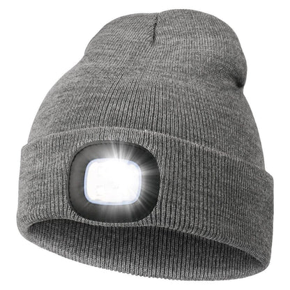 LED Beanie Light with Built-In Rechargeable Headlamp Hat