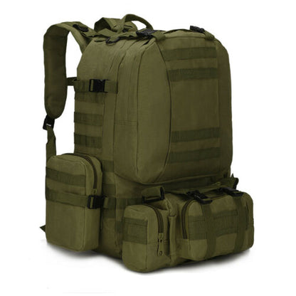 60L Tactical-Style Backpack with Three Detachable Pouches, MOLLE Webbing and Six Color Checkout Options