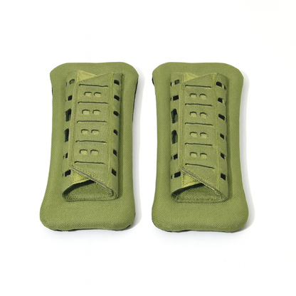 MOLLE Tactical Shoulder Strap Pads 2-Pack in Khaki, Black, Green or Brown with Loop Panels and Padded Backing