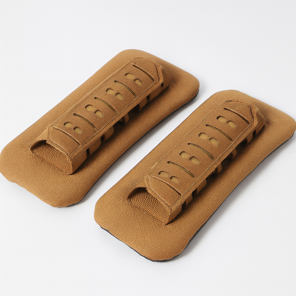MOLLE Tactical Shoulder Strap Pads 2-Pack in Khaki, Black, Green or Brown with Loop Panels and Padded Backing