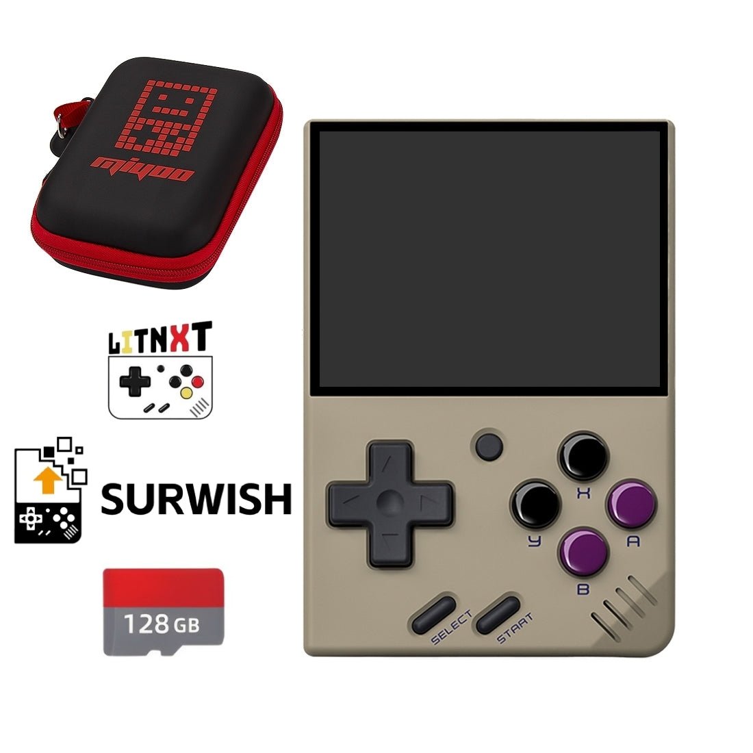 Handheld Game Console Miyoo Mini V4 with 2.8-Inch IPS, 750x560 resolution, 64GB stock-system card Options, 2000mAh Battery, Onion OS
