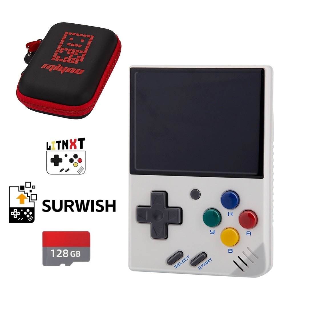 Handheld Game Console Miyoo Mini V4 with 2.8-Inch IPS, 750x560 resolution, 64GB stock-system card Options, 2000mAh Battery, Onion OS