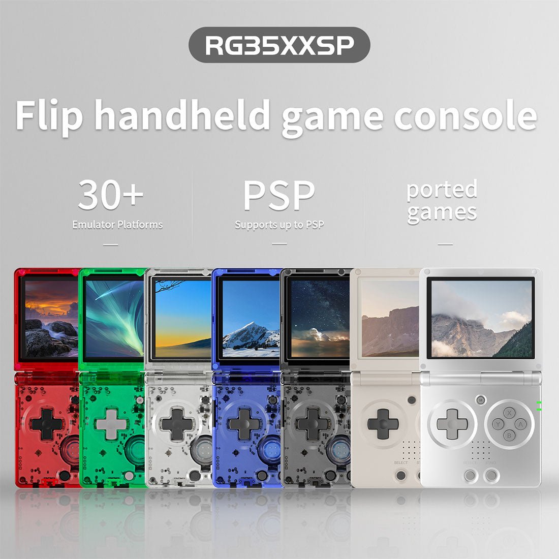 Handheld Game Console Anbernic RG35XXSP Clamshell with 3.5-inch IPS OCA Full-View, 32GB+64GB or 32GB+128GB Options, 3300mAh Battery, Linux