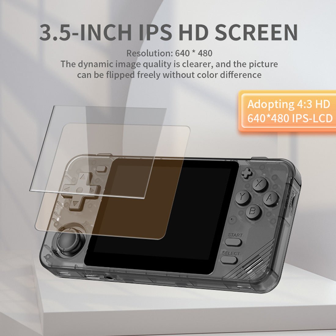 Handheld Game Console Powkiddy RGB10X with 3.5-Inch IPS OCA full-lamination, 480x320, 64GB or 128GB Options, 2800mAh Battery