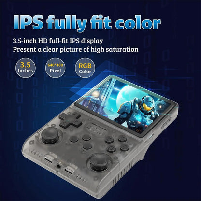 Handheld Game Console R40S Pro with 3.5-Inch IPS HD, 640x480 resolution, 256GB Options, 3500mAh Battery, 30,000-game 256GB bundle