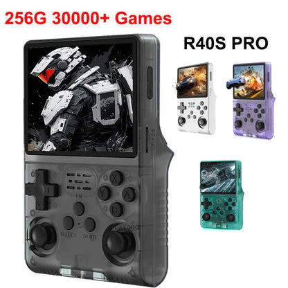 Handheld Game Console R40S Pro with 3.5-Inch IPS HD, 640x480 resolution, 256GB Options, 3500mAh Battery, 30,000-game 256GB bundle
