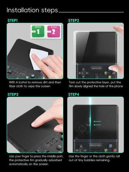 Screen Protector OVM Tempered-Glass Set for R36S, R35S and RGB20S Handheld Consoles with 1, 2 or 3-Piece Options
