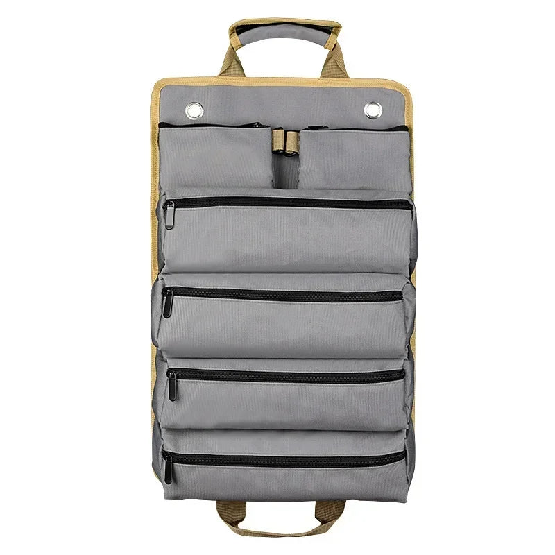 Multi-Pocket Roll-Up Tool Bag Organizer with Carry Handles, Buckle Straps and Five Checkout Color Options