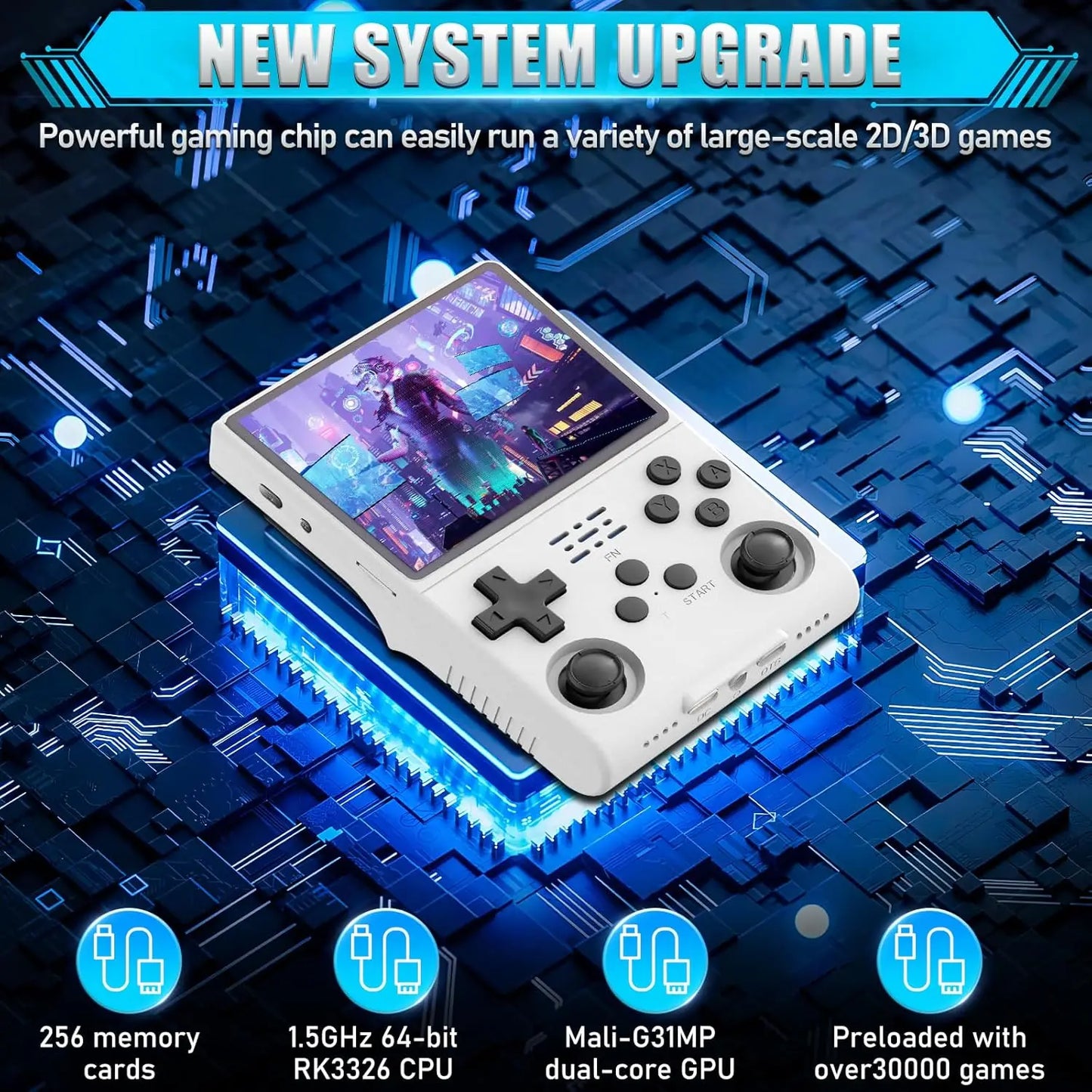Handheld Game Console R40S Pro with 3.5-Inch IPS HD, 640x480 resolution, 256GB Options, 3500mAh Battery, 30,000-game 256GB bundle