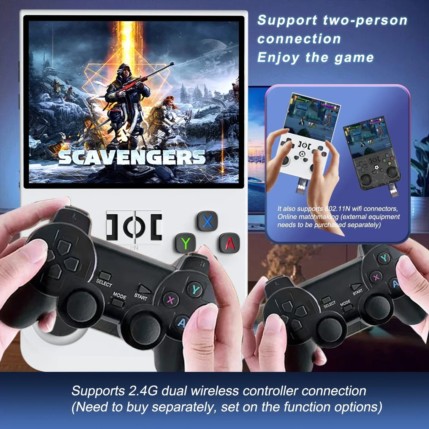 R36PRO Handheld Game Console – Hall Effect Joystick 3.5" IPS RK3566 30+ Emulators 30000 Games 4000mAh 64GB 128GB PS1 N64 PSP GBA 5 Colors