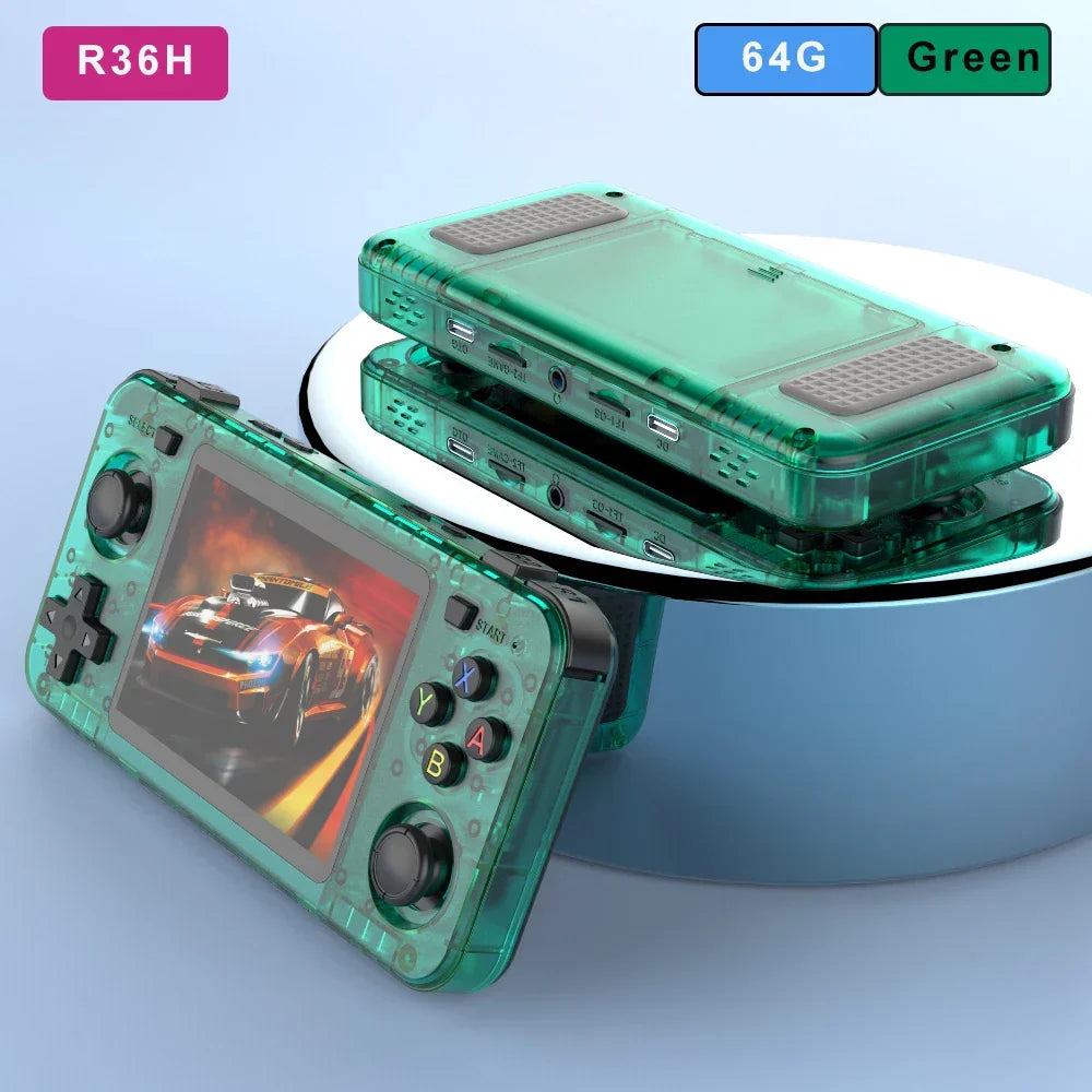 Handheld Game Console R36H with 3.5-Inch IPS, 640x480 (4:3 ratio), 64GB or 128GB Options, 3000mAh Battery, ArkOS