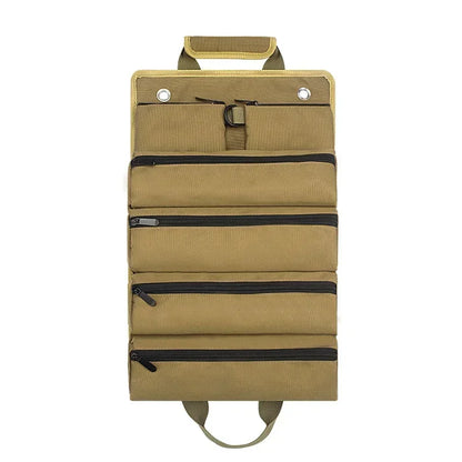 Multi-Pocket Roll-Up Tool Bag Organizer with Carry Handles, Buckle Straps and Five Checkout Color Options