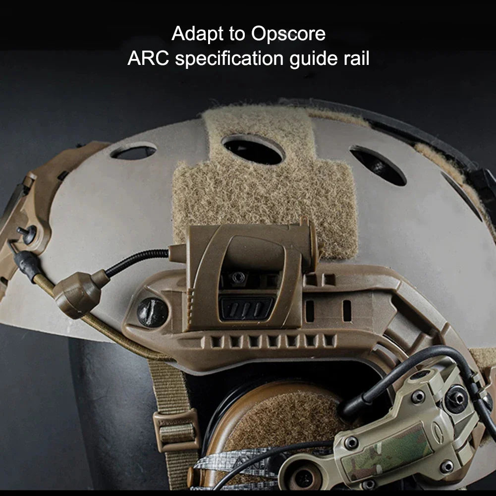 Three-Mode LED Helmet Rail Light with Black and Tan Checkout Options, ARC-Style Mount and Signal LEDs