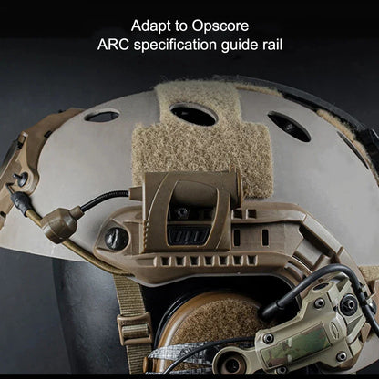 Three-Mode LED Helmet Rail Light with Black and Tan Checkout Options, ARC-Style Mount and Signal LEDs