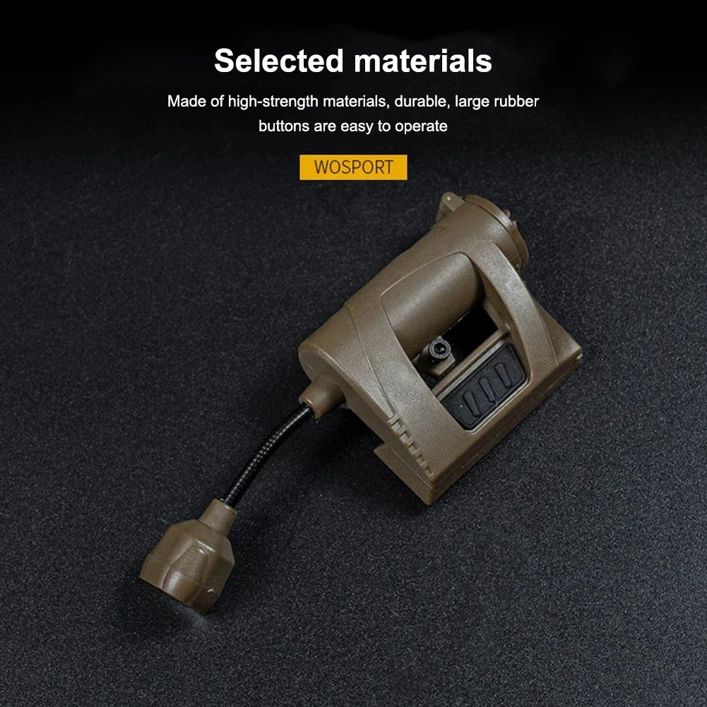 Three-Mode LED Helmet Rail Light with Black and Tan Checkout Options, ARC-Style Mount and Signal LEDs