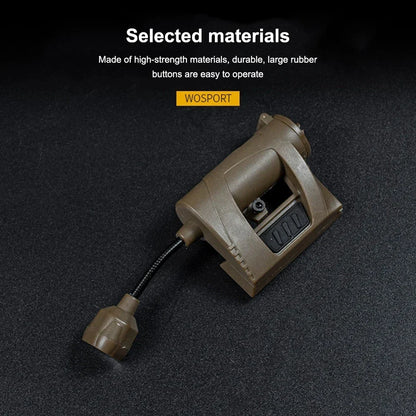 Three-Mode LED Helmet Rail Light with Black and Tan Checkout Options, ARC-Style Mount and Signal LEDs