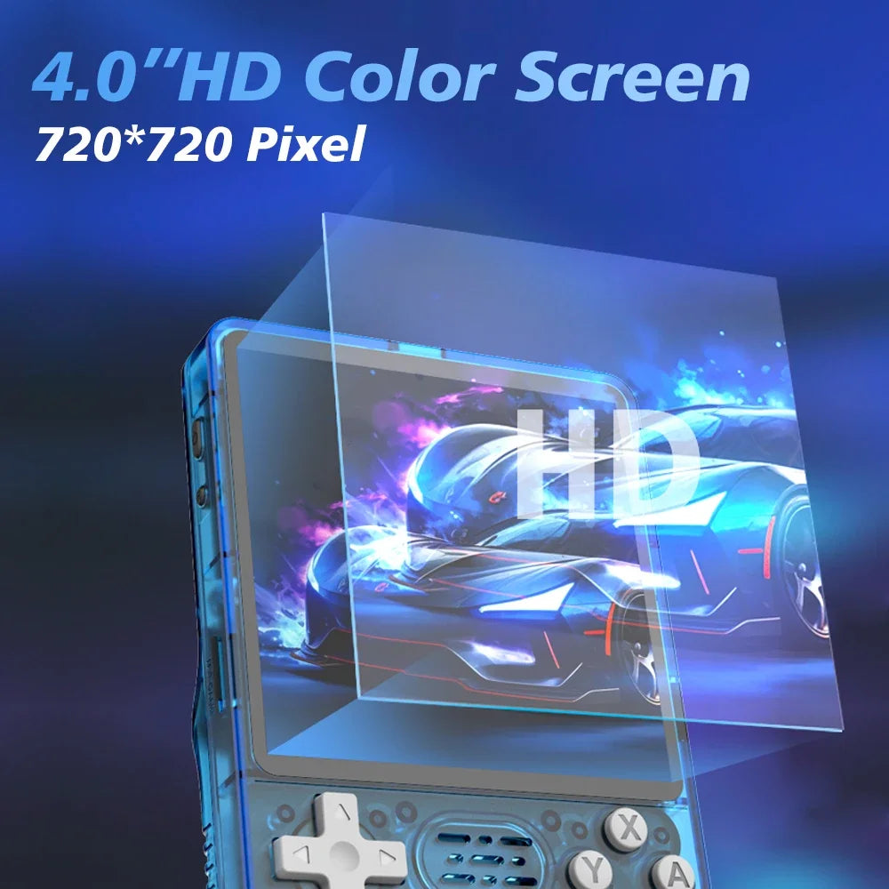 Handheld Game Console R36S Plus with 4.0-Inch IPS, 720x720 resolution, 64GB or 128GB Options, Linux