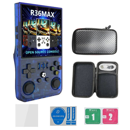 Handheld Game Console R36 Max with 4.0-Inch IPS, 720x720, Tempered Glass, 64GB or 128GB Options, 4000mAh Battery, Linux