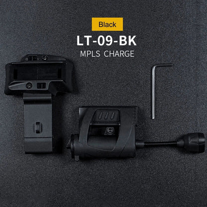 Three-Mode LED Helmet Rail Light with Black and Tan Checkout Options, ARC-Style Mount and Signal LEDs